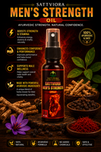 Sattviora Men’s Strength Oil Spray | Ayurvedic Herbal Vitality Massage Oil for Men | Ashwagandha, Shilajit & Safed Musli | 30ml