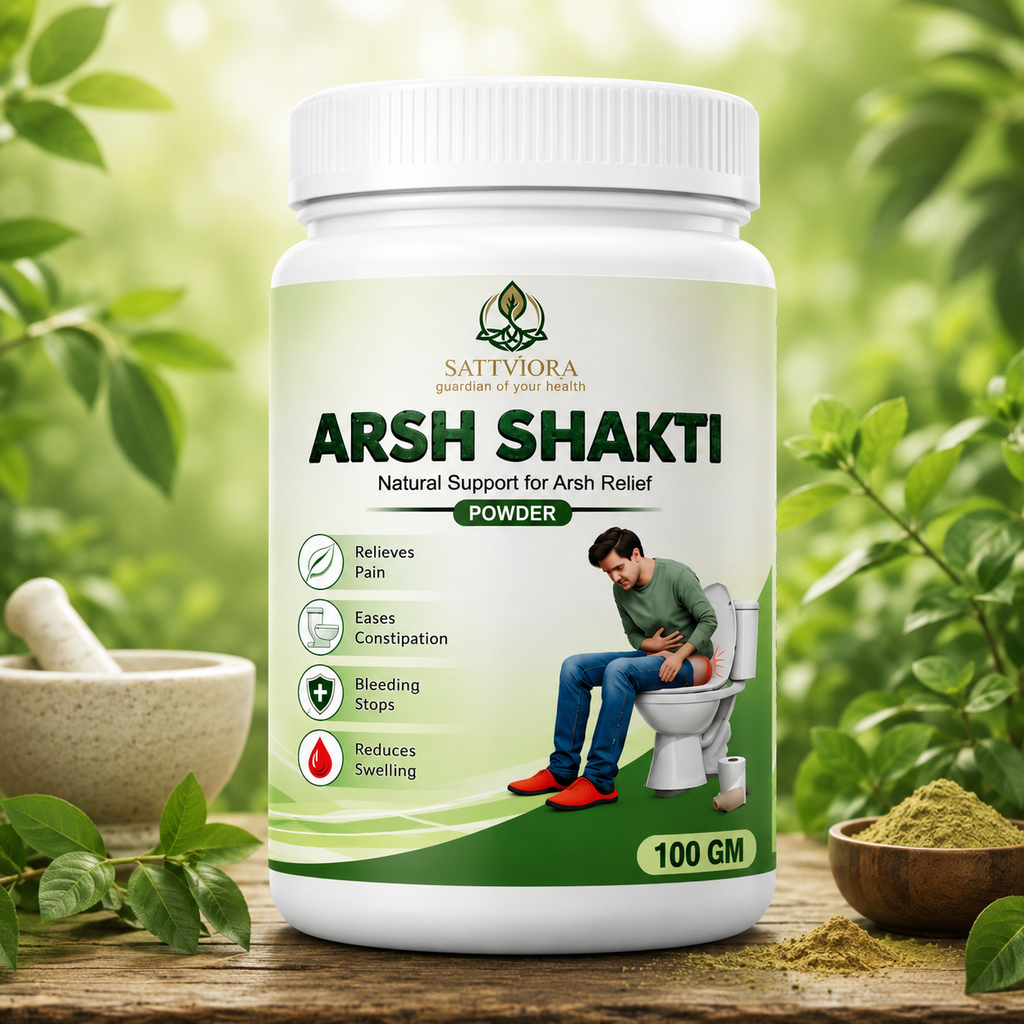 Sattviora Arsh Shakti Piles Powder | Ayurvedic Herbal Support for Piles & Digestive Wellness | Natural Blend with Harad, Amla & Mulethi