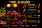 Sattviora Men’s Strength Powder | Ayurvedic Herbal Stamina & Vitality Supplement for Men | Ashwagandha, Safed Musli & Kaunch Beej | 100gm